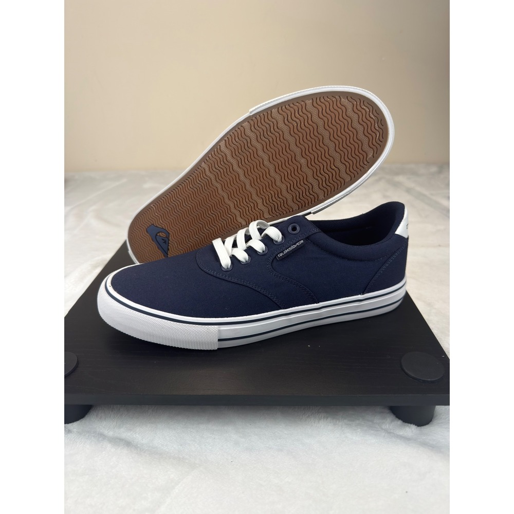 Quiksilver Cody Low Mens 9.5 Navy Blue Mesh Canvas PU Skateboarding Sneakers New